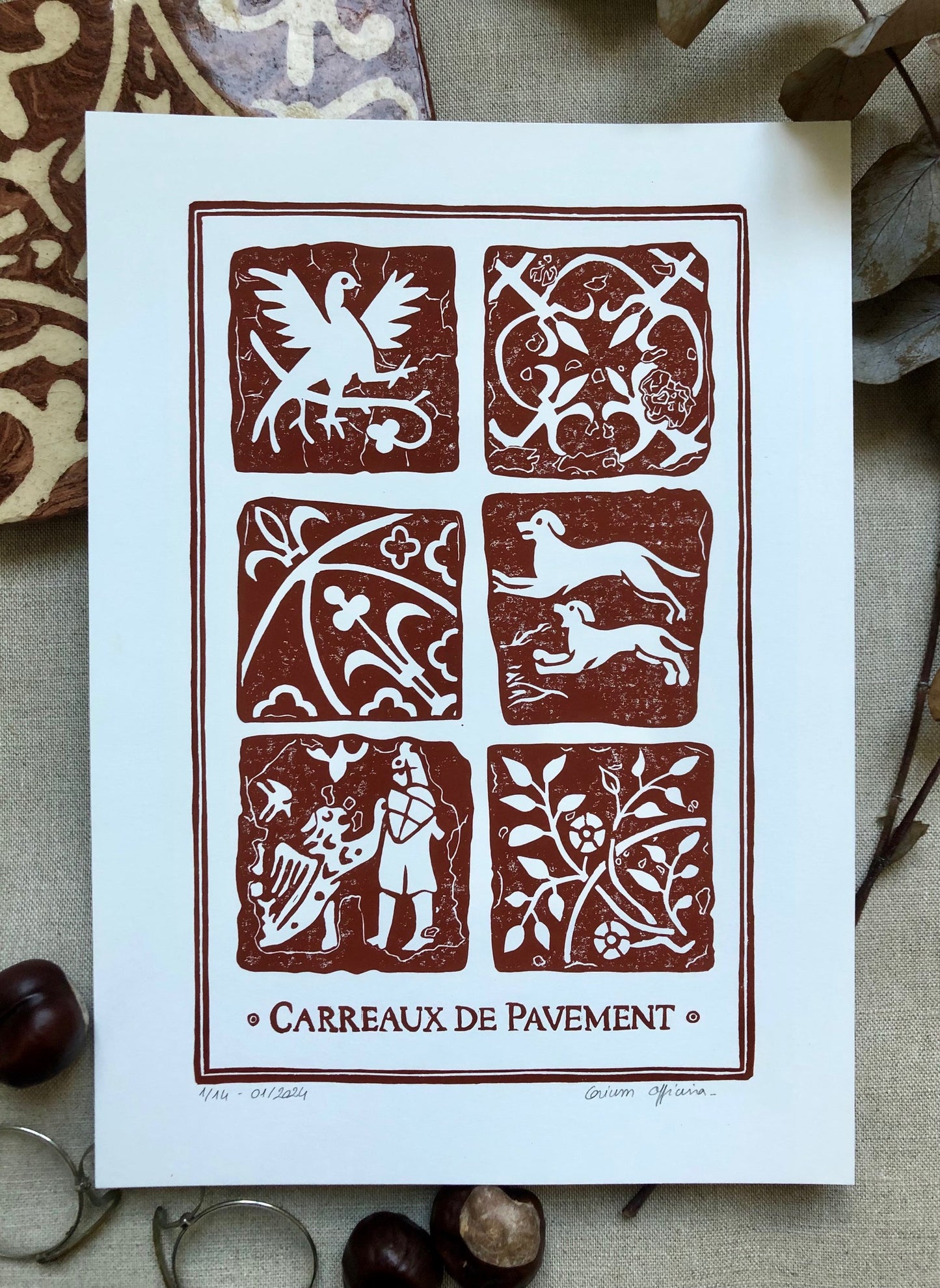 Cluny : Carreaux de pavement